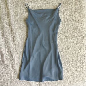 Urban Outfitters Blue Slip Dress Cowl Neck